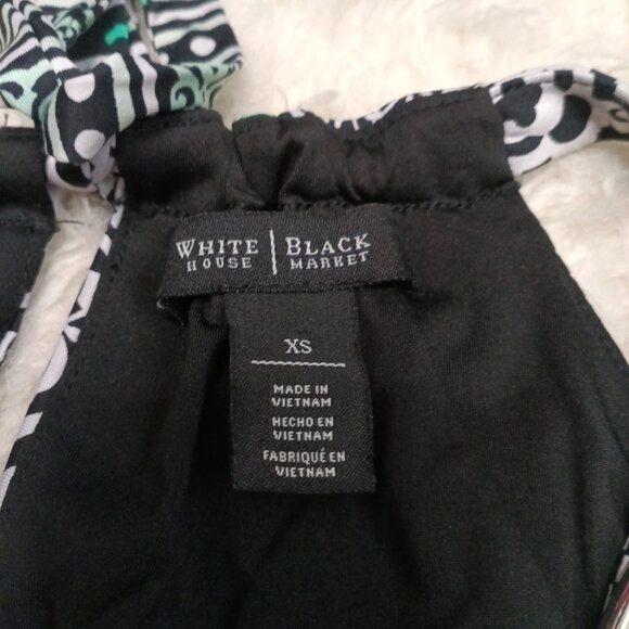 White House Black Market WHBM Teal Geometric Sleeveless Maxi Dress XS - Picture 6 of 7